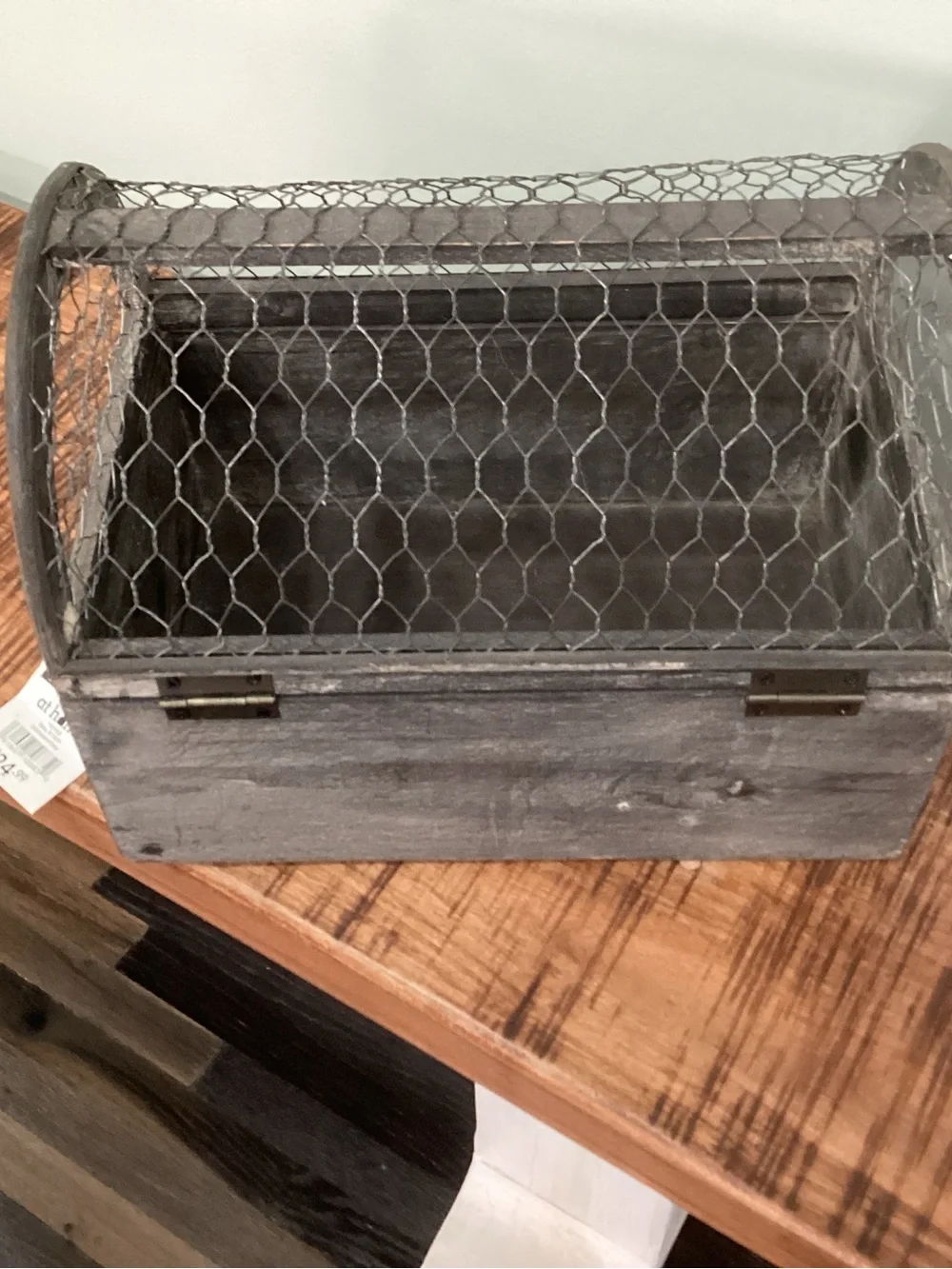 Rustic Gray Wood and Wire Display Box
